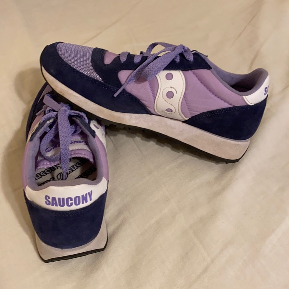 Purple Saucony Jazz Original - lightly-worn